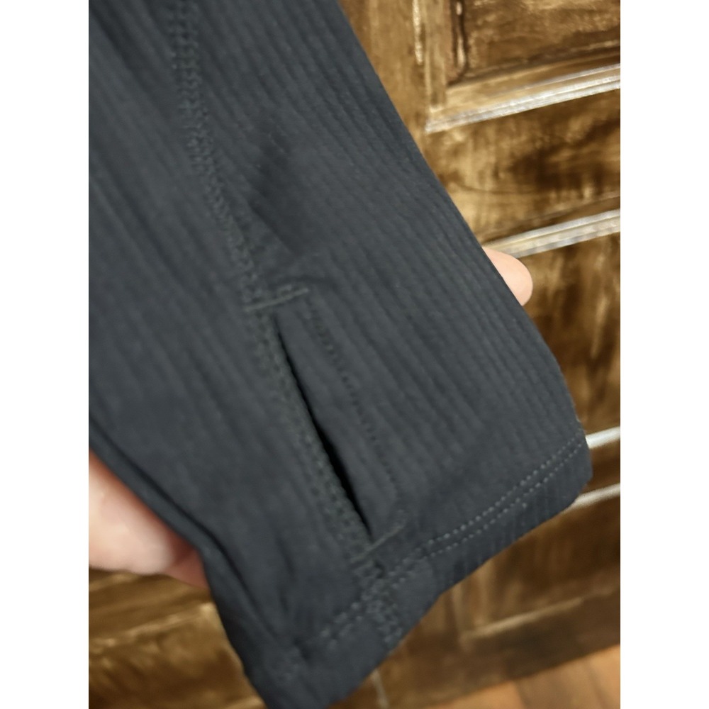 Mondetta Long Sleeve Active Ribbed Half-Zip Pullover Black Size M Thumbholes - Picture 4 of 7